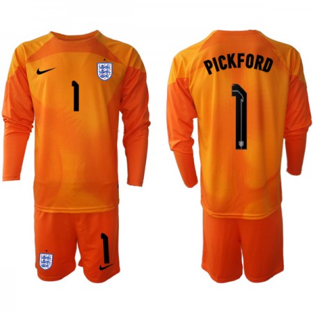Goedkope Engeland PICKFORD 1 Doelman Kids Tenue World Cup 2022 Lange Mouw Goedkope Engeland PICKFORD 1 Doelman Kids Tenue World Cup 2022 Lange Mouw